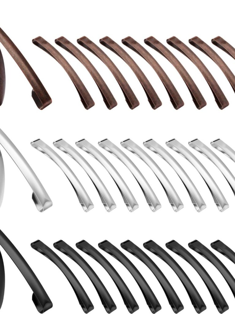 30pcs hair barrettes, SlideBlack,Silver,Brown,3.15 X 0.39 Inch